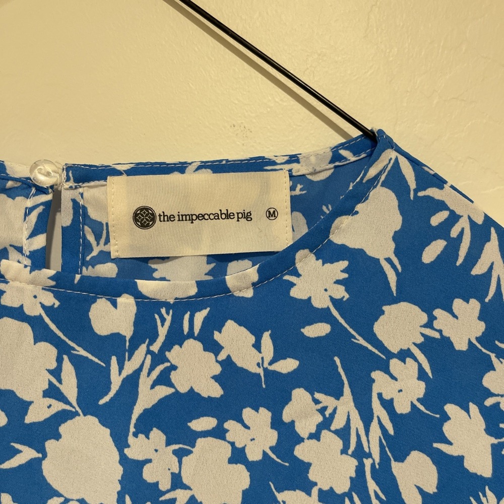 The Impeccable Pig sz M balloon Sleeve Cropped floral - Picture 3 of 9